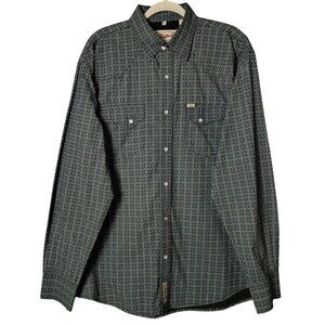 Rafter C Cowboy Collection Mens Black Western Pearl Snap Long Sleeve Shirt XL